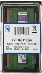 MEMORIA PARA NOTEBOOK DDR3 4GB 1600MHZ KINGSTON 1.5V KVR16S11S8/4