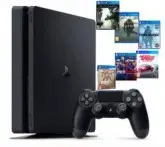 PS4 APP 1TB CUH-2115B AMERICANO SLIM + 20 JOGOS PRETO
