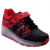 TENIS COM LUCES LED WHEELYS COM RODAS N.34 PRETO/VERMELHO