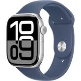 Apple Watch S10 42Mm Mwwa3Lw/A Com Gps/ Wide Angle Oled Display / Pulseira Sport Band S/M / Aluminium Case - Silver/Denim