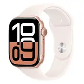 Apple Watch S10 42Mm Mwwh3Lw/A Com Gps/ Wide Angle Oled Display / Pulseira Sport Band S/M / Aluminium Case - Rose Gold