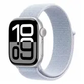 Apple Watch S10 46Mm Mwwn3Lw/A Com Gps/ Wide Angle Oled Display / Pulseira Sport Loop / Aluminium Case - Silver/Blue Cloud