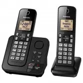 Telefone Sem Fio Panasonic KX-TGC362LAB Com Bina/2 Bases Preto