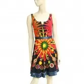 Vestido Desigual S Preto e com flores
