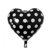 Balao Para Festas Coracao Com Bolinhas H94 Pretobranco
