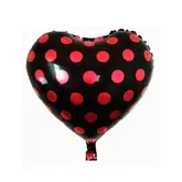 Balao Para Festas Coracao Com Bolinhas Ysblh93 Pretovermelho
