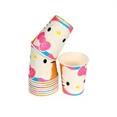 Copo De Papel Descartavel Para Festa Hello Kitty 10 Unidades