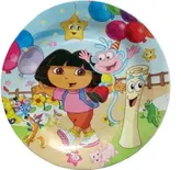 Pratos Descartaveis Para Festa Dora 10 Unidades 23 X 23 Cm