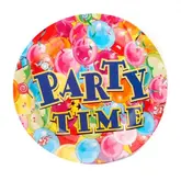 Pratos Descartaveis Para Festa Party Time 10 Unidades 23 X 23 Cm