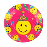 Pratos Descartaveis Para Festa Smiley 10 Unidades 23 X 23 Cm