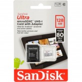 Cartão de Memória SanDisk Ultra Micro SDHC 128 GB 80MB/s - SDSQUNS-128G-GN6TA