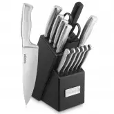 Jogo de Facas Com Faqueiro Cuisinart C77SS-15PNG Inox - 15 Peças