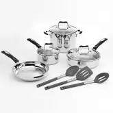Jogo de Panelas Com Espátulas Cuisinart P87-10 C/C S/S &x96; 10 Peças