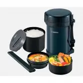 Pote Térmico Zojirushi SL-XE20AD Com 3 Potes - Azul Marinho