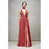 Vestido com decote profundo Amur Taylor 6 Vermelho