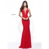 Vestido com decote profundo Sherri Hill 6 Vermelho
