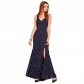 Vestido com decote V BCBG 4 Azul Marinho