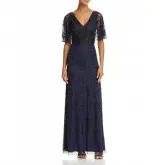 Vestido com mangas Aidan Mattox 12 Azul Marinho