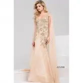 Vestido sereia com capa Jovani 8 Gold