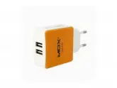 CARREGADOR UNIVERSAL MOX MO-F02 - 2 USB - BIVOLT - LARANJA