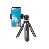 MINI TRIPE RK-L10 - CELULAR - LAMPADA LED - CAMERA - PRETO/DOURADO
