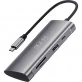 Pc Hub Hyehu-71 Usb-C/Hdmi/Sd/7 Em 1