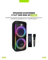 Caixa De Som Ecopower Ep-1966 Bt/Usb/Fm/Mic Black