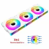 Cooler Fan Teucer Jm-1 Kit 3In1 White Argb Reverse Blade C/ Controladora 493214R