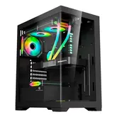 Gabinete Coolman Aquarius, Vidro Temperado, Glass Black, Atx, M-Atx, Mini-Itx - Sem Fan