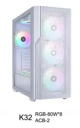 Gabinete Sate K32 8 Fan E-Atx Branco