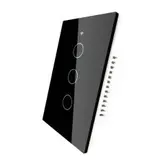 Interruptor Smart Touch Moes Zigbee Zs-Us3-Bk-Ms - 3 Interruptor Black
