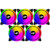 Kit Com 5 Cooler Fan De Gabinete Up Gamer Fusion, Argb 5V, 120Mm, C/Controle, Black