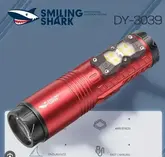 Lanterna Smiling Shark Dy-3039 Preto/Vermelho Cabo Usb-C