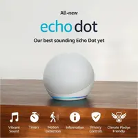 Alexa Amazon Echo Dot 5Th Gen White 503097| em Topdek Informática
