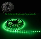 Fita Flexivel com 300 LEDs na cor Verde, rolo de 5m