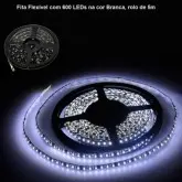 Fita Flexivel com 600 LEDs na cor Branca, rolo de 5m