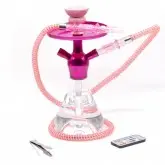 Arguile Shisha Fumée com luz de led RGB e Controle, Pequeno - Rosa