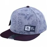BONE ABA RETA SNAPBACK RIP CURL FLORES CINZA-VINHO TINTO