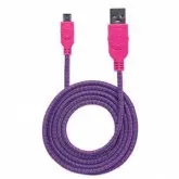 CABO MICRO-USB MANHATTAN NYLON LARANJA com Rosa com Lilas