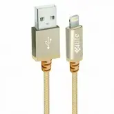 Cabo para iPhone LIGHTNING 4LIFE Revestido em Nylon 1 Metro - Dourado