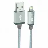 Cabo para iPhone LIGHTNING 4LIFE Revestido em Nylon 1.8 Metros - Prata