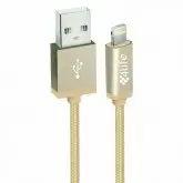 Cabo para iPhone LIGHTNING 4LIFE Revestido em Nylon 3 Metros - Dourado