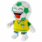Caixa de Som Portátil Goal Pro Dancing Brasil 3W, Bluetooth/USB/SD - Amarelo, Verde e Azul