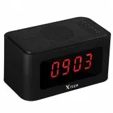 Caixa de Som Portátil X-Tech XT-SB535 3W com Relógio Digital, Bluetooth, Alarme, USB/SD - Preto