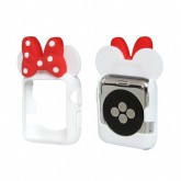 Capa 4Life de TPU Minnie para Apple Watch 38mm - Branco e Vermelho