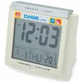 Despertador Digital de Mesa Casio DQ-750F com Termômetro/Calendário/Alarme - Branco