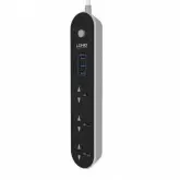 Filtro de Linha Ldnio SC3301 com 3 Portas Usb, 3 Tomadas, 3.1A - Preto e Cinza