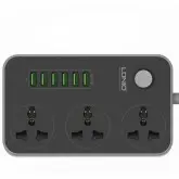 Filtro de Linha Ldnio SC3604 com 6 Portas Usb, 3 Tomadas, 3.4A - Preto
