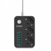 Filtro de Linha Ldnio SE3631 com 6 Portas Usb, 3 Tomadas, Auto-ID, 3.4A - Preto
