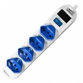 Filtro de Linha Mox MO-SL7634 com 4 Tomadas, Cabo de 1.5 Metros - Branco e Azul
